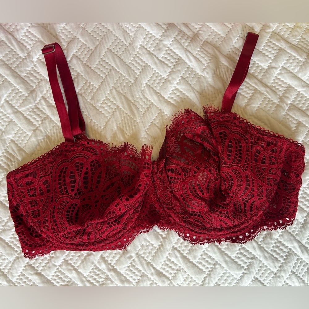 Dream Angels Push Up Lace Bra - Red